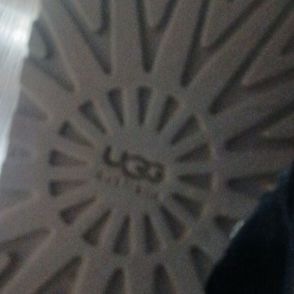 UGG Blue Floral Pattern Perforated Suede Side Zip Boots Sz 6  S/N 1004545 EUC - Picture 7 of 8